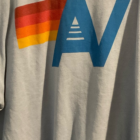 Aviator Nation Light Blue Crewneck with Rainbow Logo - Picture 3 of 4